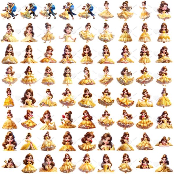 Cliparts A Bela e a Fera Png Transparente Imagens 3D Cute