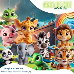 Cliparts Arca de Noé Bebês Imagens Fofas Png Animais Cute