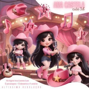 Cliparts Boiadeira Ana Castela Cute Menina Rosa Cantora