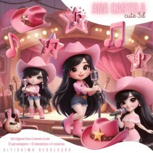 Cliparts Boiadeira Ana Castela Cute Menina Rosa Cantora