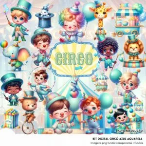 Cliparts Circo Azul Imagens Png 3D Cute Baby