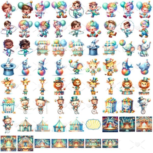 Cliparts Circo Azul Imagens Png 3D Cute Baby
