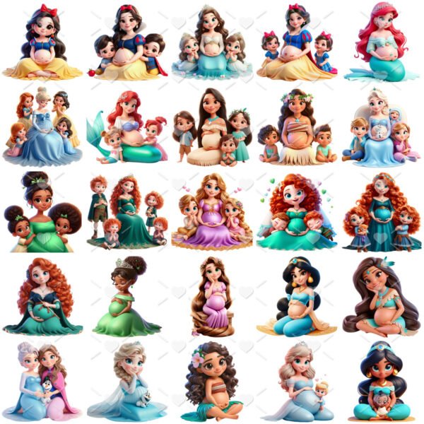 Cliparts Dia das Mães Princesas Disney Png Alta Resolução