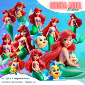 Cliparts Disney A Pequena Sereia Princesa Ariel Png Cute 3D