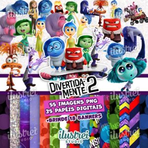 Cliparts Divertida-Mente 2 Kit Digital Png Alta Resolução