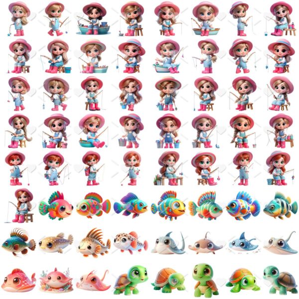 Cliparts Eu Amo Pescar Png Imagens Baby 3d Cute Menina 2