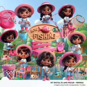 Cliparts Eu Amo Pescar Png Imagens Baby 3d Cute Menina 4