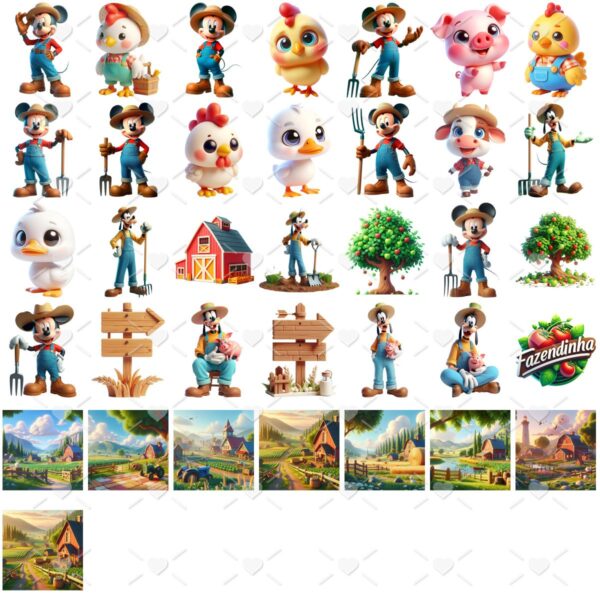 Cliparts Fazendinha Turma Do Mickey Imagens Png 3d Cute Baby