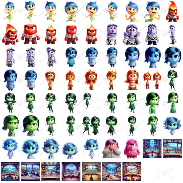 Cliparts Filme Divertida Mente 2 Png Imagens Emoções 3D Cute