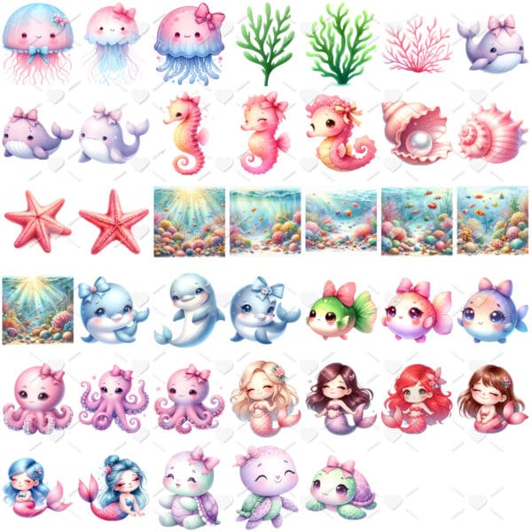 Cliparts Fundo do Mar Png Imagens Baby 3D Cute Menina