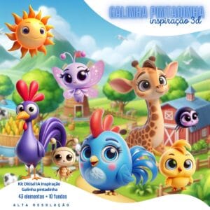 Cliparts Galinha Pintadinha Png Imagens Baby 3D Cute Menina