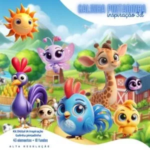Cliparts Galinha Pintadinha Png Imagens Baby 3D Cute Menina
