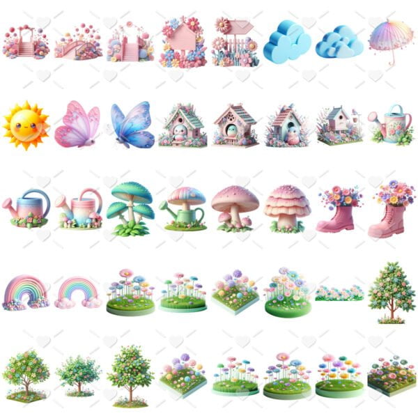 Cliparts Jardim Encantado 3D Mascotes Baby Girls Png Cute