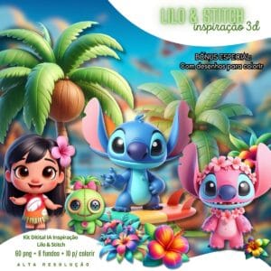 Cliparts Lilo e Stitch Png Imagens Baby 3D Cute Bebês