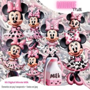 Cliparts Minnie Rosa Milk Kit Digital Png Transparente