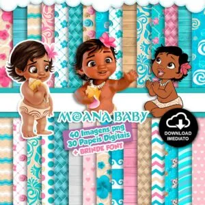 Cliparts Moana Baby Png Ilustrações Fofas Kit Digital Bebê
