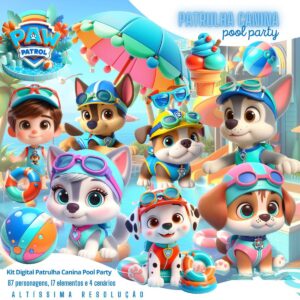 Cliparts Patrulha Canina Pool Party Festa na Piscina Png