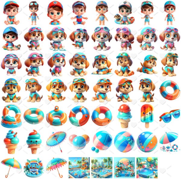 Cliparts Patrulha Canina Pool Party Festa na Piscina Png