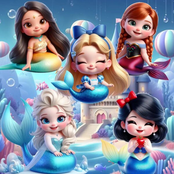 Cliparts Princesas Sereias Disney Png Transparente Cute 3D