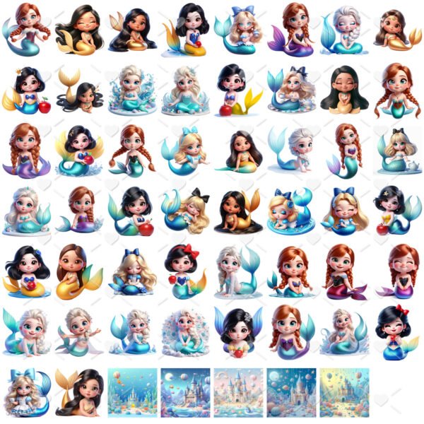 Cliparts Princesas Sereias Disney Png Transparente Cute 3D