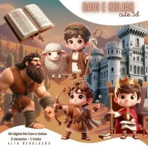 Cliparts Rei Davi e Golias Png Imagens Baby 3D Cute Bebês