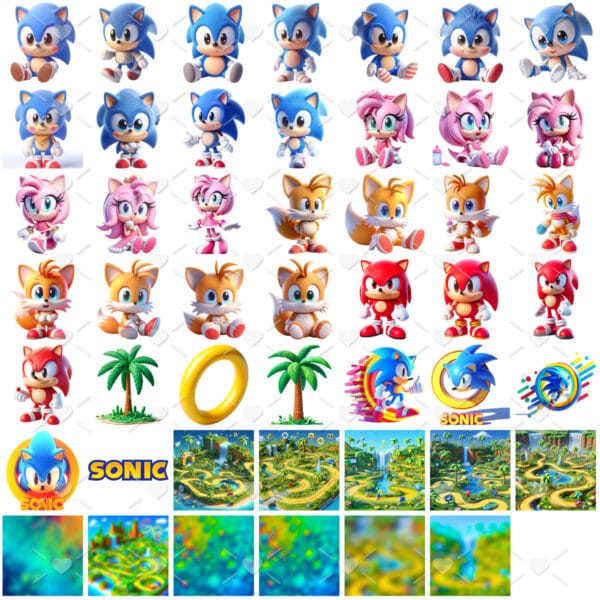 Cliparts Super Sonic Png Imagens Baby 3d Cute