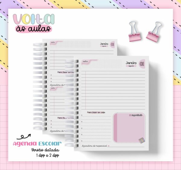 Coleção Agendas A5 Escolar - Arquivo Digital