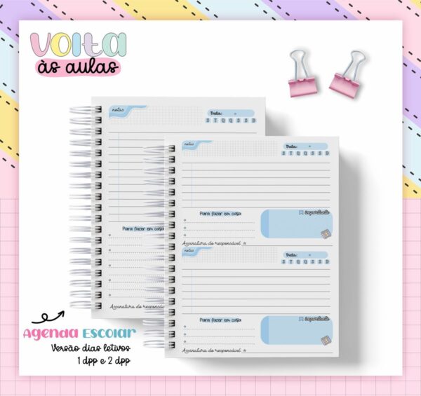 Coleção Agendas A5 Escolar - Arquivo Digital