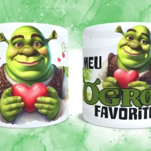 Coleção Amorosa de Estampas para Canecas - Fiona e Shrek