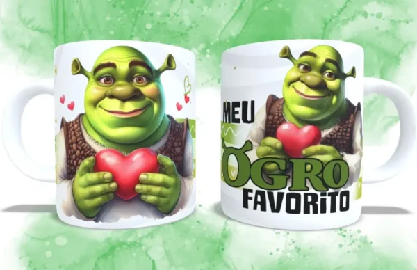 Coleção Amorosa de Estampas para Canecas - Fiona e Shrek