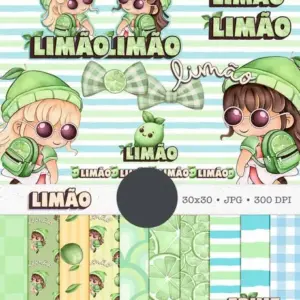 Coleção Aquarela Boneca Cute com Limões para Sublimação