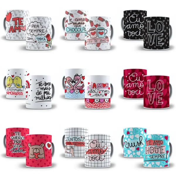 Coleção Arte para Caneca - Dia dos Namorados em Destaque
