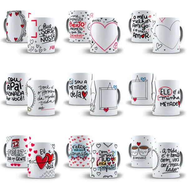 Coleção Arte para Caneca - Dia dos Namorados em Destaque