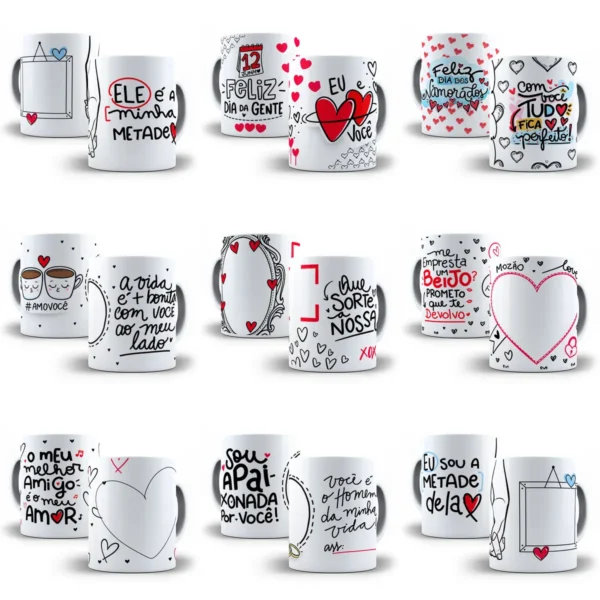 Coleção Arte para Caneca - Dia dos Namorados em Destaque