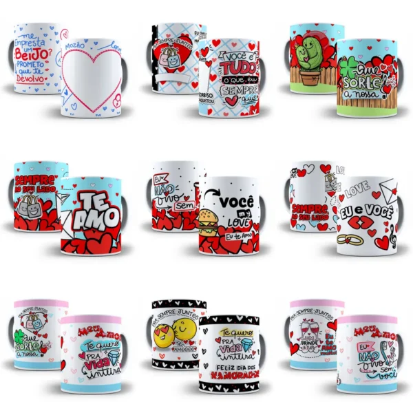 Coleção Arte para Caneca - Dia dos Namorados em Destaque