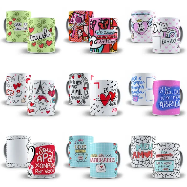 Coleção Arte para Caneca - Dia dos Namorados em Destaque