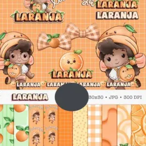 Coleção Boneca Cute com Frutinhas Aquareladas PNG