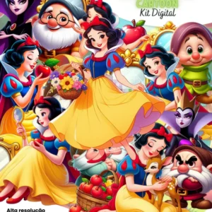 Coleção Branca de Neve Cartoon - Kit Digital PNG