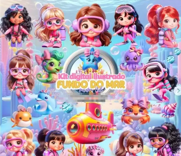 Colecao Digital Rosa Do Fundo Do Mar Para Diys
