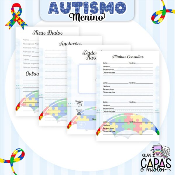 Coleção Encadernação Autismo Menino - Arquivo Digital