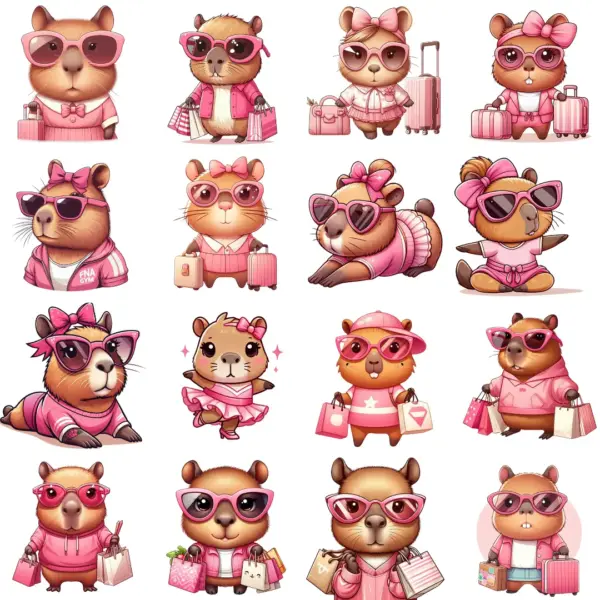 Colecao Exclusiva Capivara Para Sublimacao Em Png 3