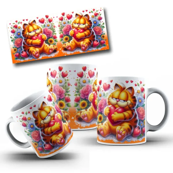 Coleção Garfield Romântico Canecas - Ideal para Sublimação