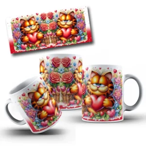 Coleção Garfield Romântico Canecas - Ideal para Sublimação