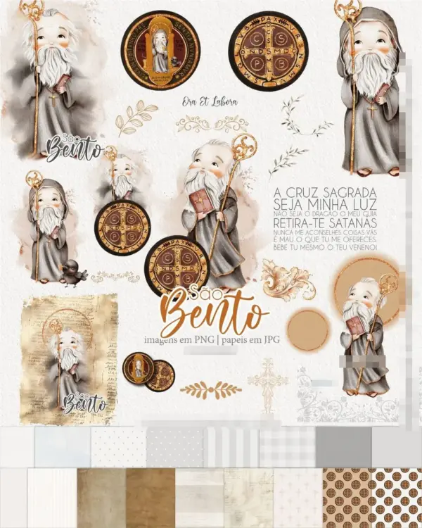Coleção Premium São Bento Aquarelado para Personalizados