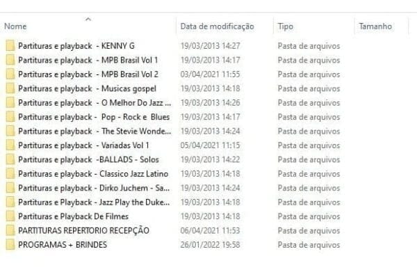 Coletânea Partiruras e Playbacks Sax Saxofone + Bônus