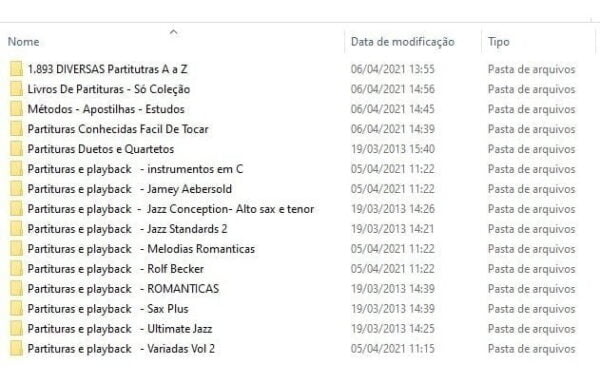 Coletânea Partiruras e Playbacks Sax Saxofone + Bônus