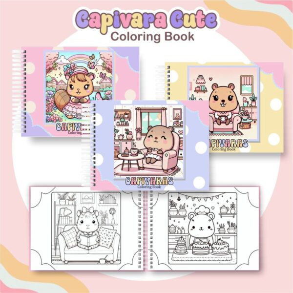Livro de Colorir Capivara Menina - Arquivo Digital