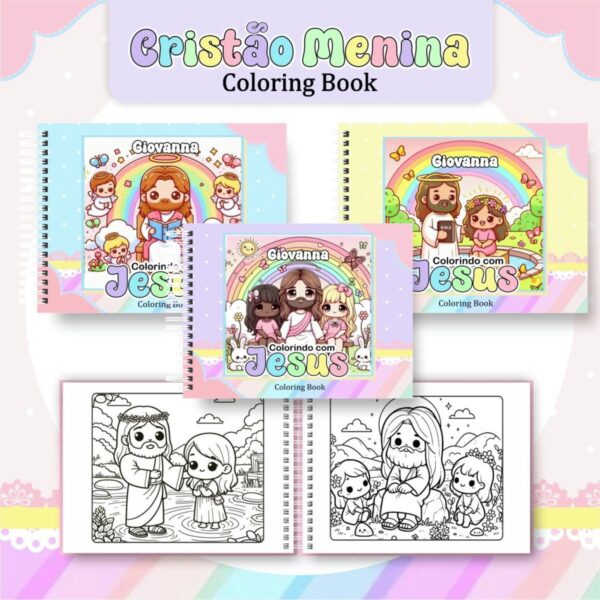 Livro de Colorir Cristão Menina - Arquivo Digital