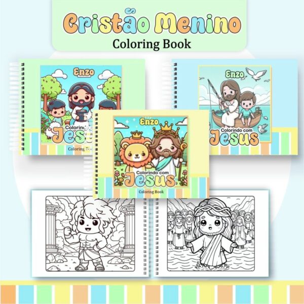Livro de Colorir Cristão Menino - Arquivo Digital