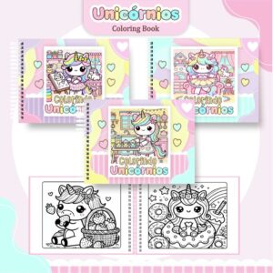colorindo book unicornio menina arquivo digital revistinha colorir